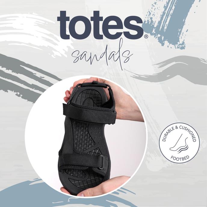 totes® Mens Walking Sandal Black Extra Image 5